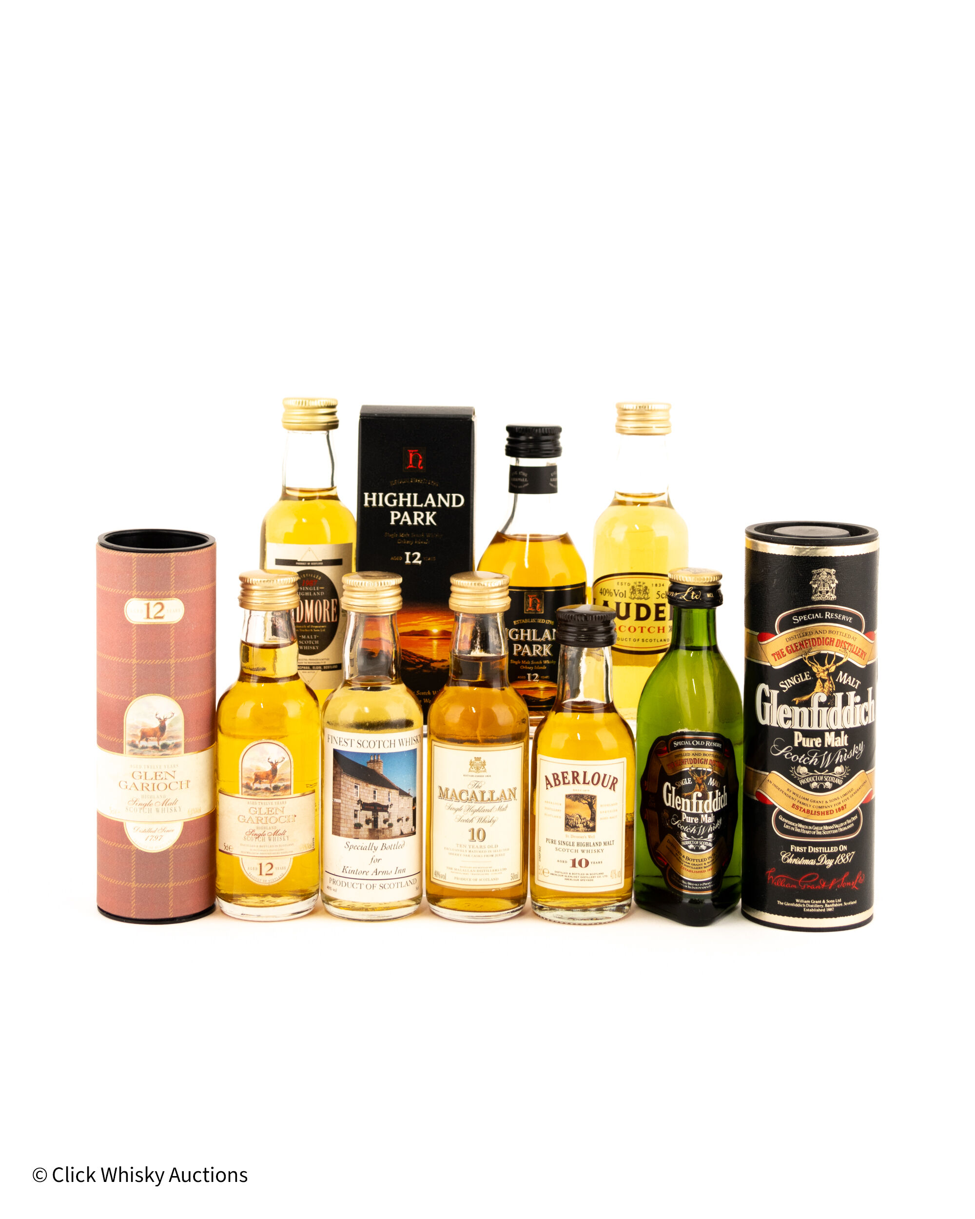 Assorted 5cl Miniatures x 8 Including Macallan 10 Year Old Assorted 5cl Miniatures x 8 Including Macallan 10 Year Old