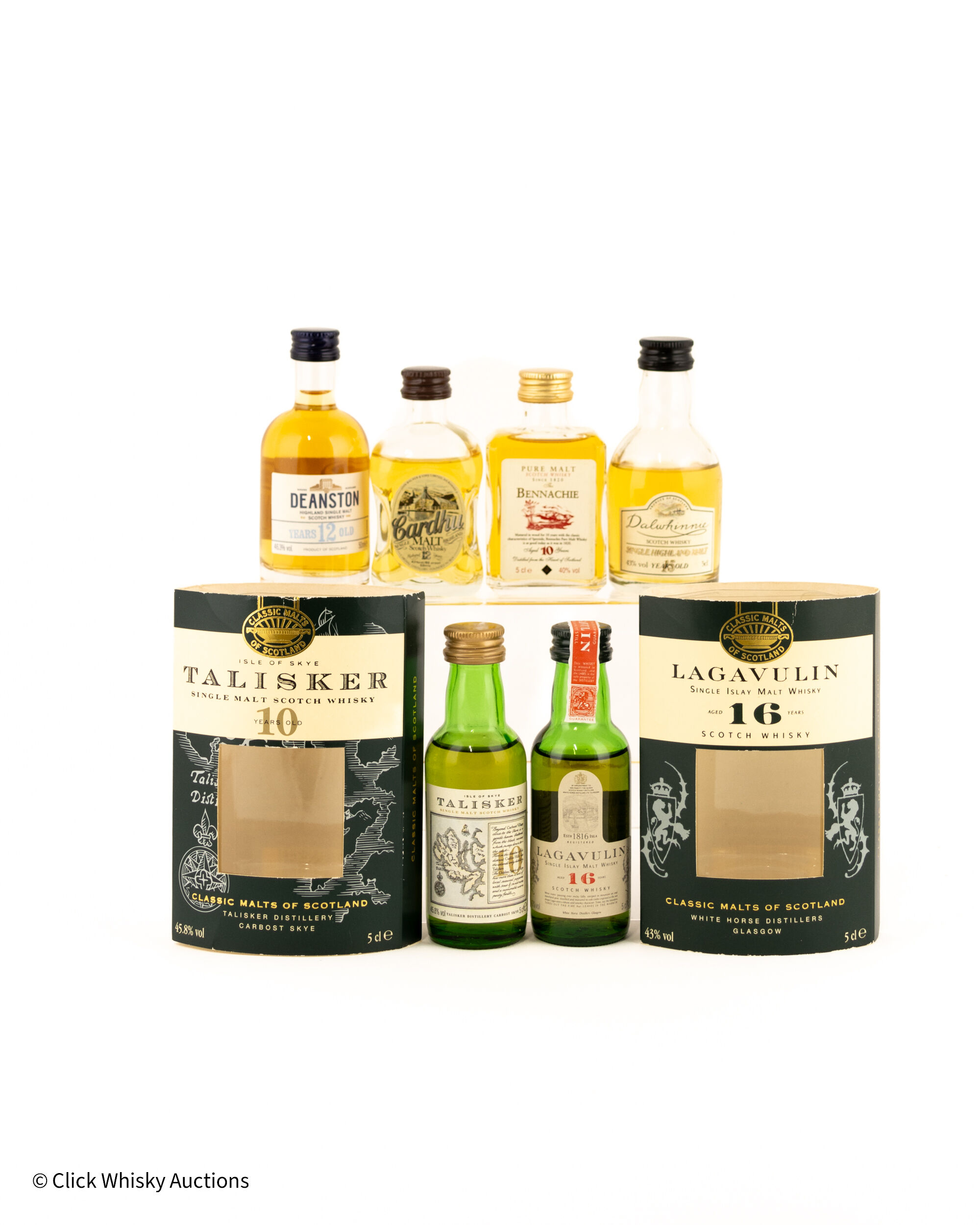 Assorted 5cl Malt Miniatures x 6 Including Lagavulin 16 Years Old Assorted 5cl Malt Miniatures x 6 Including Lagavulin 16 Years Old