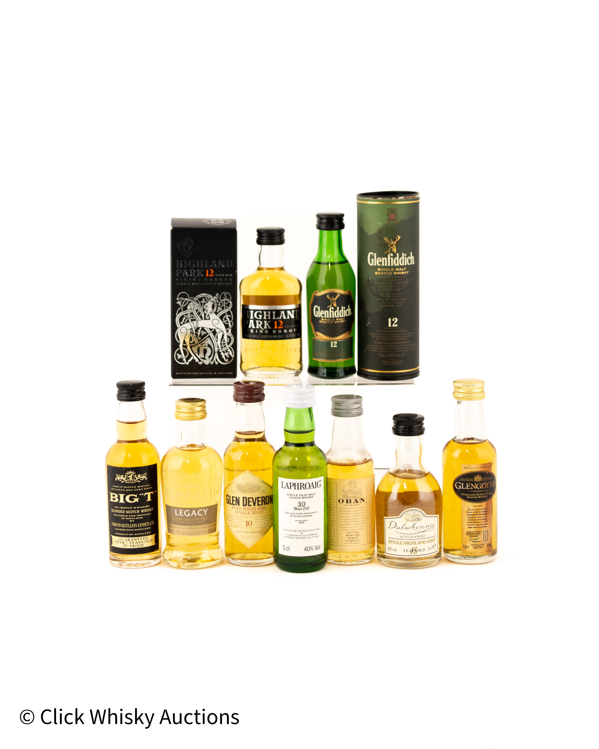 Assorted 5cl Miniatures x 9 Including Laphroaig 10 Years Old Pre-Royal Warrant Assorted 5cl Miniatures x 9 Including Laphroaig 10 Years Old Pre-Royal Warrant