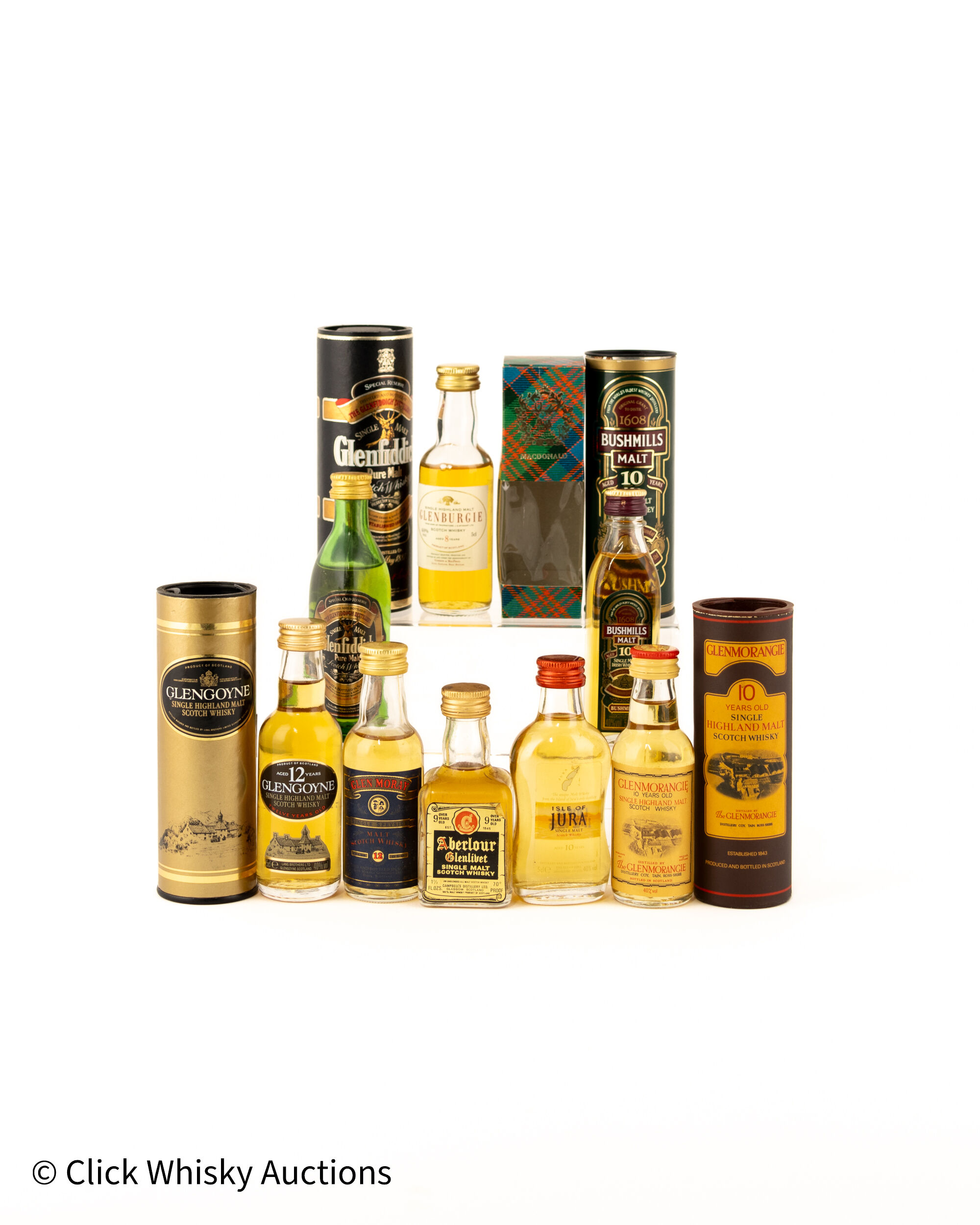 Assorted Malt Whisky Miniatures x 8 Including Aberlour 9 Years Old 1970's
