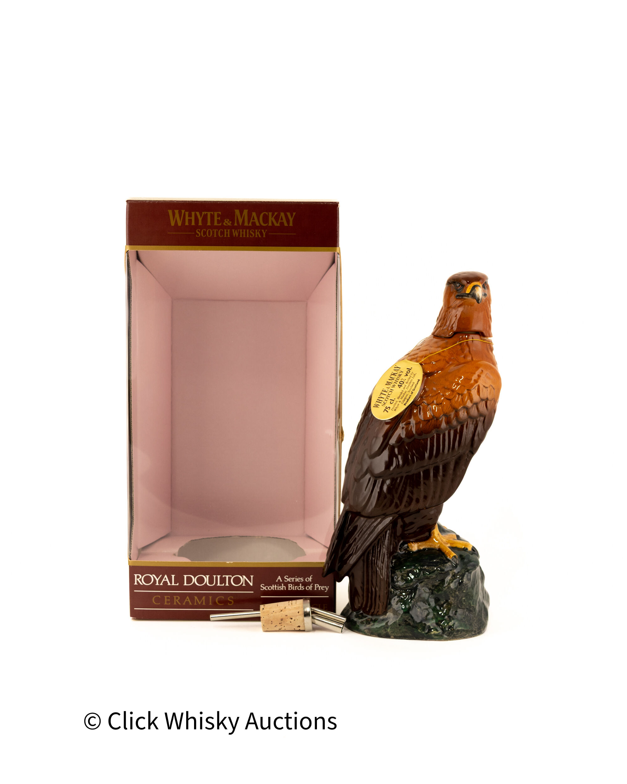 Whyte & Mackay Golden Eagle Doulton Decanter 75cl - A Series of Scottish Birds of Prey 
